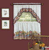 Farmer's Market - Printed Tier and Swag Window Curtain Set - 57x36 - Multi
