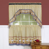 Cucina - Printed Tier and Swag Window Curtain Set - 57x36 - Multi