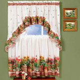 Country Garden - Printed Tier and Swag Window Curtain Set - 57x36 - Multi