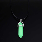 Fluorescent Hexagonal Pendant Necklace