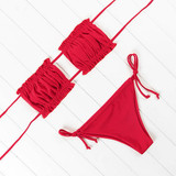OMKAGI Bandeau Bikini 2020 Swimsuit Women Swimwear Biquinis Sexy Push Up Swimming Bathing Suit Beachwear Micro Bikini Set