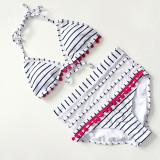 2020 Sexy Halter Retro Mesh Hollow Out String Biquini Bathing Suit Female Swimsuit High Waist Plus Size Swimwear Women Bikini