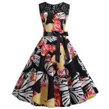 Blue Lace Patchwork Summer Dress Women 2019 Elegant Vintage Party Dress Casual Office Ladies Work Dress Plus Size