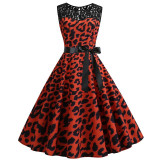 Blue Lace Patchwork Summer Dress Women 2019 Elegant Vintage Party Dress Casual Office Ladies Work Dress Plus Size