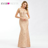 Plus Size Gold Sequined Evening Dresses Ever Pretty Mermaid V-Neck Elegant Women Formal Party Long Dresses Abendkleider 2020