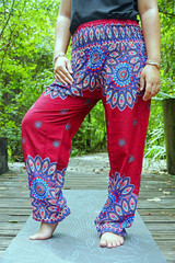 FLORAL MANDALA Women Boho Pants Hippie Pants Yoga