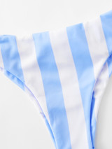 Striped Ruched Detail Bikini Set