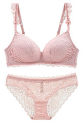 Elegant Pink Lace Lingerie Set