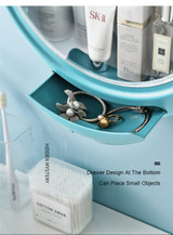 Bathroom Wall-mounted Makeup Organizer Punch-free Large Capacity Jewelry Cosmetic Storage Box Women Skin Care Beauty Rack