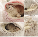 New Style Pet Dog Cat Bed Round Plush Cat Warm Bed House Soft Long Plush Bed For Small Dogs For Cats Nest 2 In 1 Cat Bed