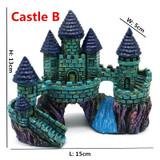 Aquarium Ancient Castle Decoration Resin Artificial Building Rocks Cave