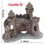 Aquarium Ancient Castle Decoration Resin Artificial Building Rocks Cave