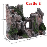 Aquarium Ancient Castle Decoration Resin Artificial Building Rocks Cave