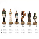 Chess Set Luxury Child Intelligence Game Historic Theme of Russian France a War Chess Sets  Only Chess pieces