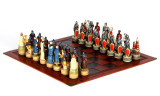 Resin doll chess game Russian Mongolia War theme chess set Chinchakhan