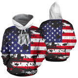 American Flag And Tags All Over Hoodie