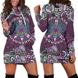 Purple Peace Mandala Hoodie Dress