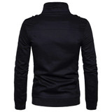 Epaulet Design Pockets Zip Up Cargo Jacket