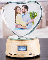 UNTCENT Personalized Crystal Photo Rotating Lighting Base Music Box