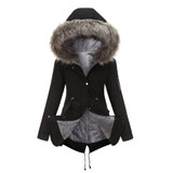 New Parkas Female Women Winter Coat Thickening Cotton Winter Jacket Womens black faux fur Outwear Parkas for Women Winter