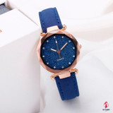 Ladies fashion Korean Rhinestone Rose Gold Quartz Watch Female Belt Watch Women's Watches Fashion Clock Watch Women Watches