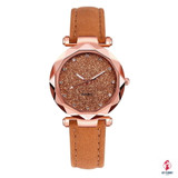 Ladies fashion Korean Rhinestone Rose Gold Quartz Watch Female Belt Watch Women's Watches Fashion Clock Watch Women Watches