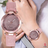 Ladies fashion Korean Rhinestone Rose Gold Quartz Watch Female Belt Watch Women's Watches Fashion Clock Watch Women Watches