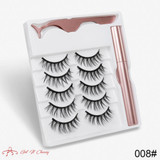 5 Pairs Magnetic Eyelashes Natural long Magnetic Eyeliner Magnetic False Eyelashes Tweezer Set Makeup Set Eyelash Extension