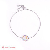 Colorful Rainbow Zircon 26 Letter Bracelet for Women adjustable initial Bracelet Femme Snake Chain Jewelry Christmas gifts