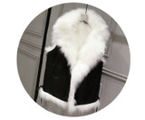 White Faux Fur Vest And Leather Jacket
