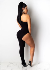 Boss Up Off-A-Shoulder  One-Legged Bodysuit