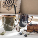 OUSSIRRO Creative Retro Ceramic Coffee or Tea Mug with Spoon