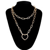 Double Layer Lock Chain Necklace