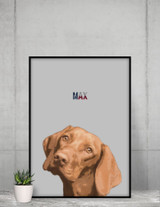 'State Flag Love to the Bone' Custom Framed Pet Portrait Art - Multiple Sizes
