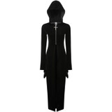 Cross Zipper Long Overcoat