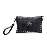 Rivet Skull Women Clutch Bag