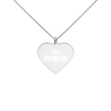 Mom! Queen of my Heart Engraved Heart Necklace