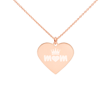 Mom! Queen of my Heart Engraved Heart Necklace