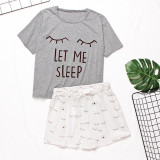Womens Homewear Cute Cartoon Printed Pajamas Set Casual Short Sleeve T-Shirt Sleepwear Nightwear Set Summer Pyjama For Women Set Womens Homewear Cute Cartoon Printed Pajamas Set Casual Short Sleeve T-Shirt Sleepwear Nightwear Set Summer Pyjama For Women Set