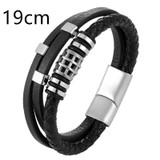 Men's Braided Leather & Stainless Steel Bracelet