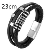 Men's Braided Leather & Stainless Steel Bracelet