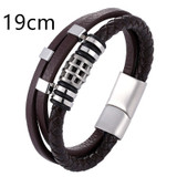 Men's Braided Leather & Stainless Steel Bracelet