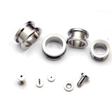 Men's Assorted Stretched Silver Earlobe Expander Earrings