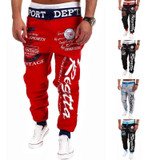 Men's Sporty Urban Style Baggy Joggers w/ Decoration
