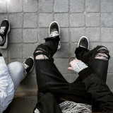 Men's Street Style Ripped Skinny Denim Jeans Men's Street Style Ripped Skinny Denim Jeans