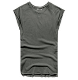 Men's Urban Style Sleeveless Unhemmed Pattern Tee