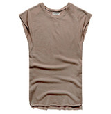 Men's Urban Style Sleeveless Unhemmed Pattern Tee