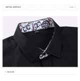 Men's Business Style Slim Fit Solid Square Collar Formal Shirt