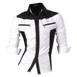 Men's Urban Style Long Sleeve Shirt w/ Zipped Pocket Design
