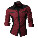 Men's Urban Style Long Sleeve Shirt w/ Zipped Pocket Design